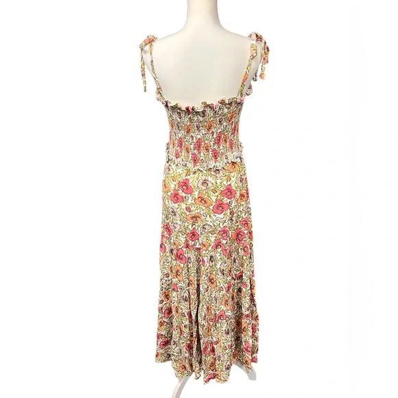 Anthropologie Abel The Label Floral Smocked Maxi Dress - Tie Straps - Medium - Picture 2 of 6